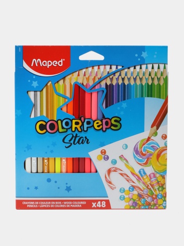 Цветной карандаш Maped форма трехгранная 48 шт