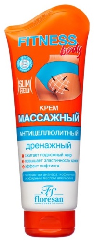 Floresan Крем-массажный Fitness body «Антицеллюлитный дренажный», 200 мл крем для тела 200 г