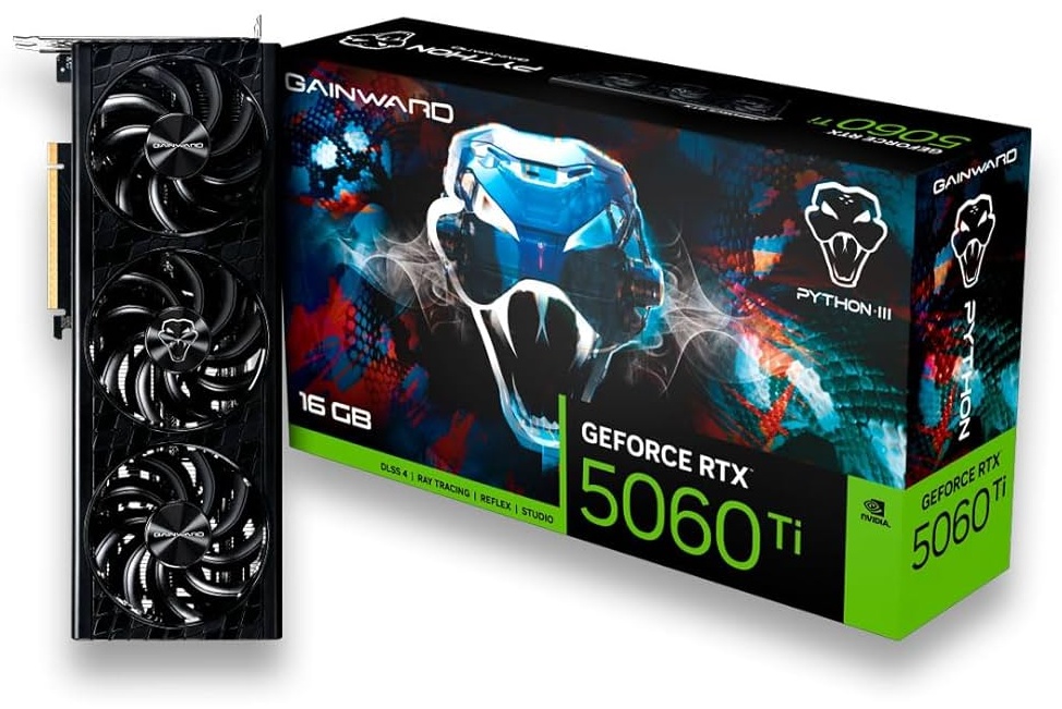 Видеокарта Gainward GeForce RTX 5060 Ti Python III 16 Гб
