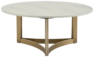 Журнальный столик SK Trade Cassio, 90х90x40 см, белый, золотой