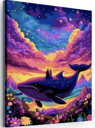 Картина по номерам Paint Космическое свидание холст на подрамнике 50x40 см