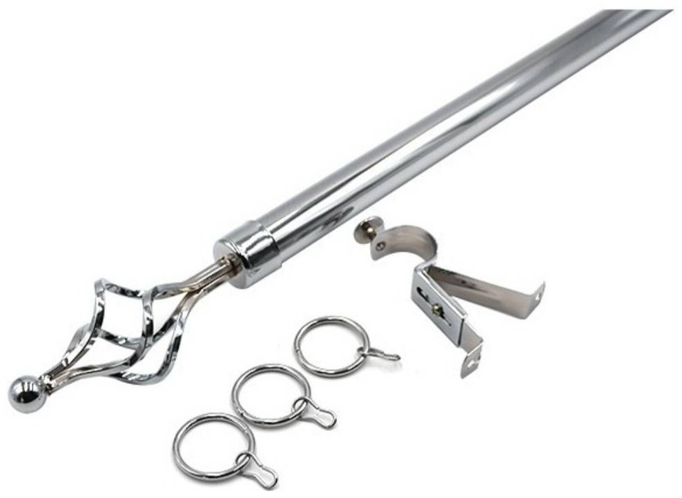 Карниз KBK.STORE круглый однорядный серебристый 200 см
