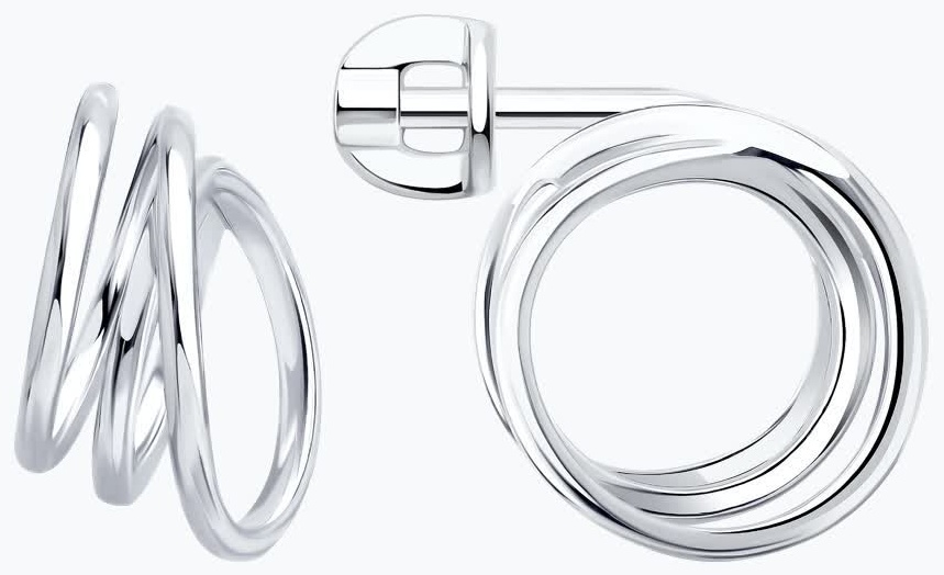 Серьги SOKOLOV 94027278 вес 3.19 г серебро, без вставок