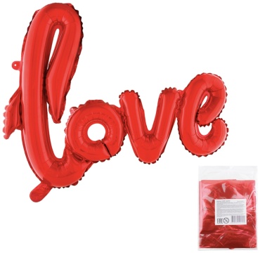 Воздушный шар Браво Надпись “LOVE” 1 шт, красный