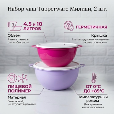 Миска Tupperware Милиан 33х33 см, полипропилен, 2 шт
