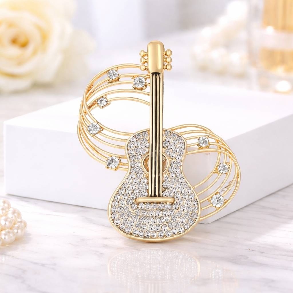 Брошь Fashion Jewelry бижутерный сплав, кристаллы