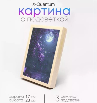 Quantum декоративный светильник настенный Интерьерный Komorebi Dreams 3D LED, теплый белый, холодный белый, синий