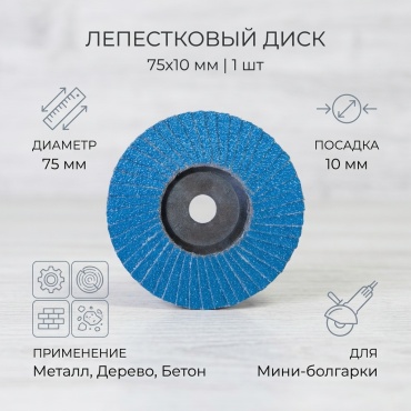 Лепестковый диск 166173049 75x10 мм 1 шт
