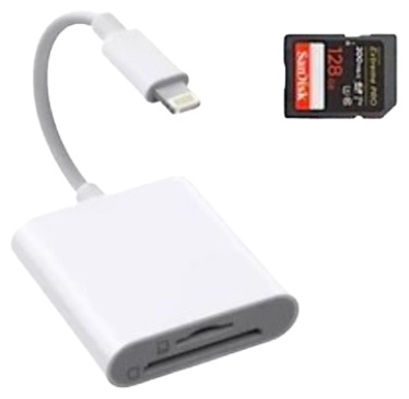 Картридер Т-3607 Lightning для SD, microSD, TF-карта