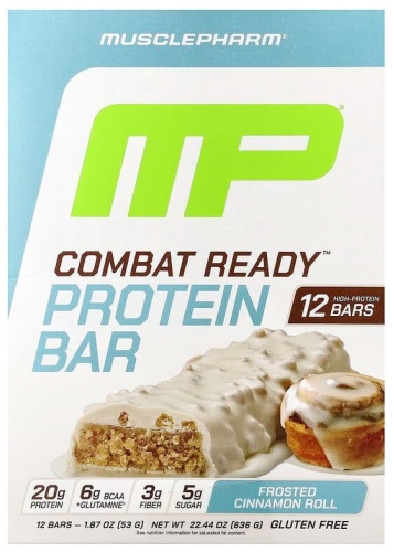 MusclePharm батончик Combat Ready булочка с корицей 12 шт