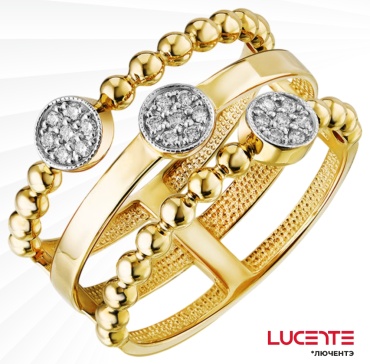 Lucente Бриллианты Якутии RIN-LU-585-954664-16 размер 16 вес 2.93 г золото, бриллиант