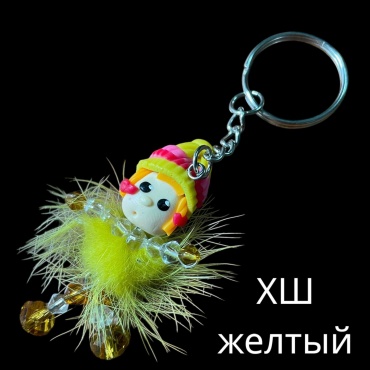 Брелок SNS Кукла в зимней шапке 50*30 мм искусственный мех, акрил, стекло 1 шт