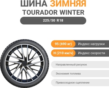 Tourador WINTER PRO TSS1 225/50 R18 95 H без шипов