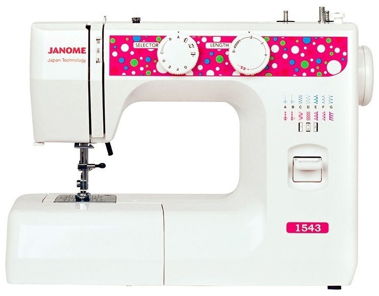 Швейная машина Janome 1543 белый, красный