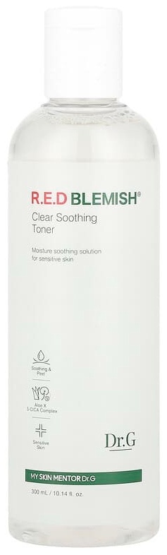 Dr.G тоник RED Blemish, очищающий успокаивающий тоник, для чувствительной кожи, 300 мл 300 мл