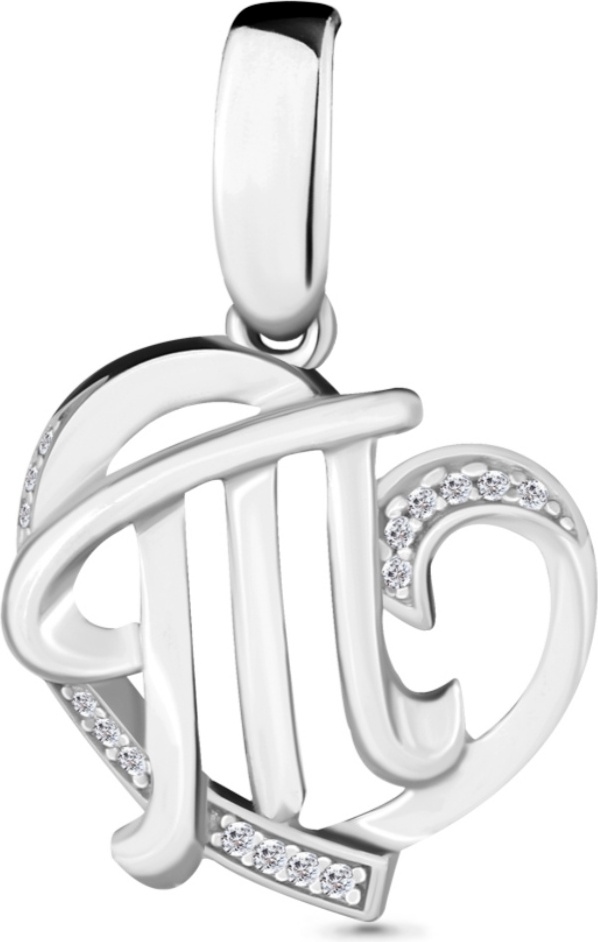 Подвеска AQUAMARINE 24035A. 5 вес 1.67 г серебро, фианит