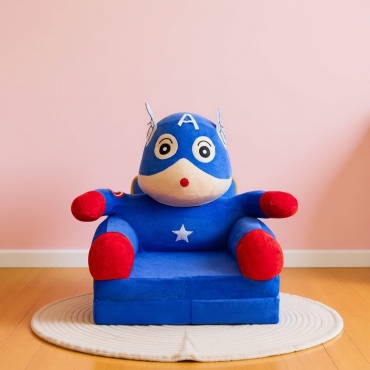 Плюшевая радость диван-игрушка детский капитан Америка 50x50x40 см, красный, синий