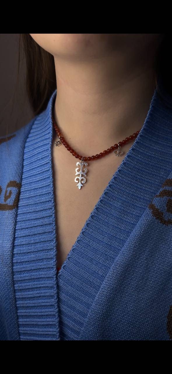 Чокер Aminel jewelry 062025 длина 40.45 см металл сердолик