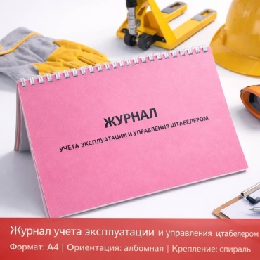 Журнал учета эксплуатации и управления штабелёром, А4, 17 л