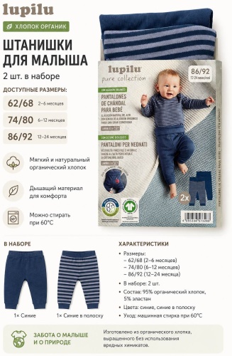 Штанишки Lupilu синий