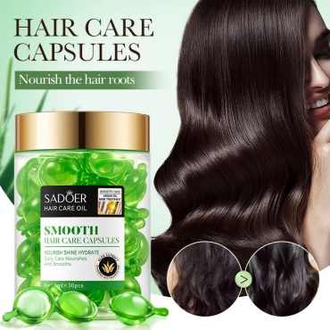 SADOER Moroccan Argan Oil Aloe Vera Hair Smoothing Capsules Капсулы для разглаживания волос с марокканским аргановым маслом и алоэ вера масло 30 г