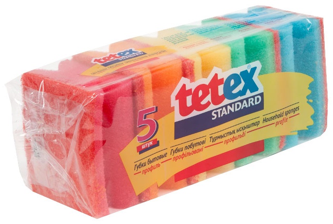 Губка для посуды Tetex 02-02-0173 1 шт, поролон