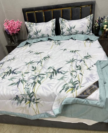 Комплект Golden House Лето 2-спальный полисатин, жатый хлопок, 2 наволочки: 50x70 см