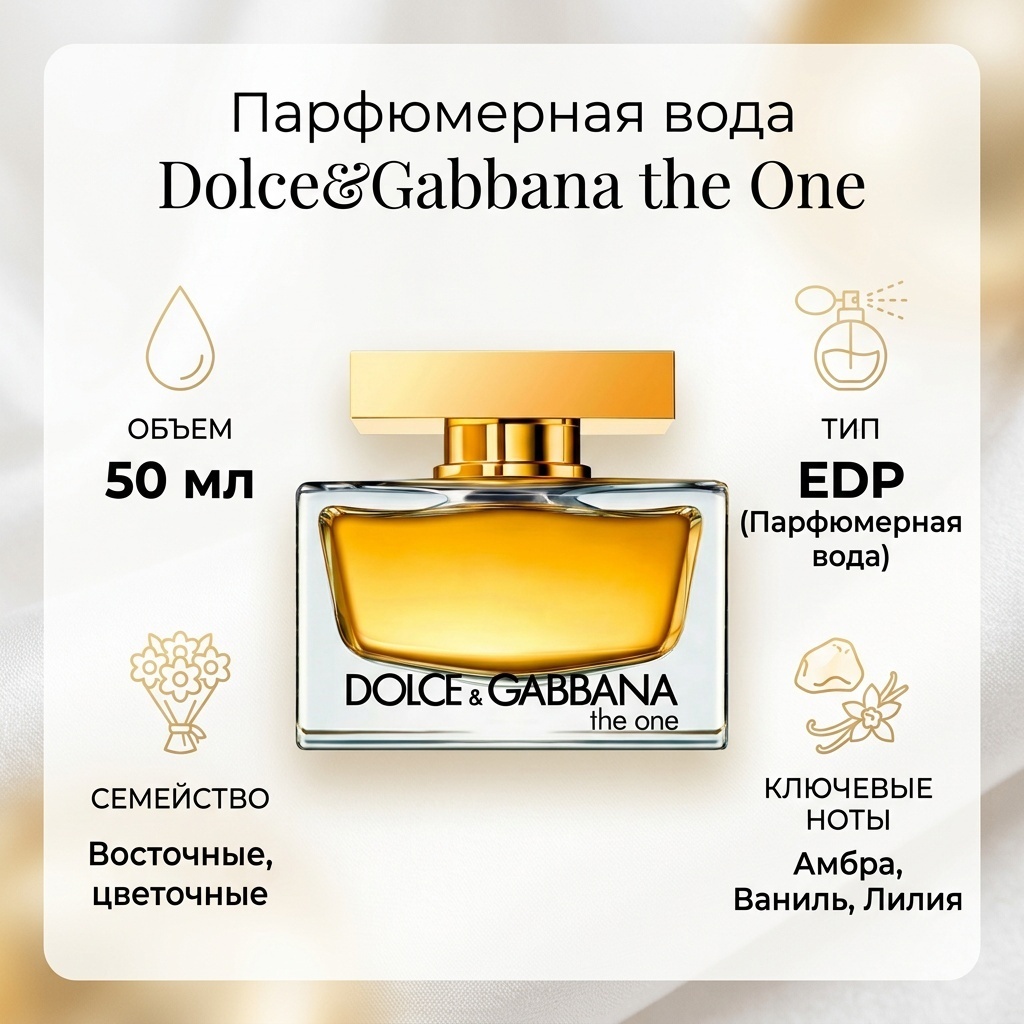 DOLCE&GABBANA the One парфюмерная вода EDP 50 мл, для женщин