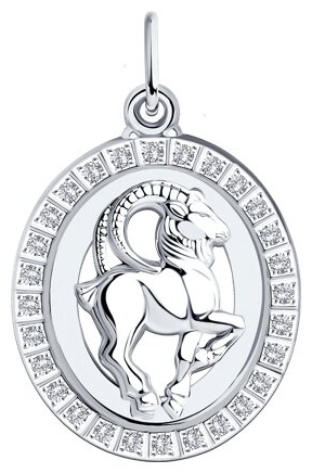 Подвеска Diamant 94-130-00153-1 вес 1.4 г серебро, фианит