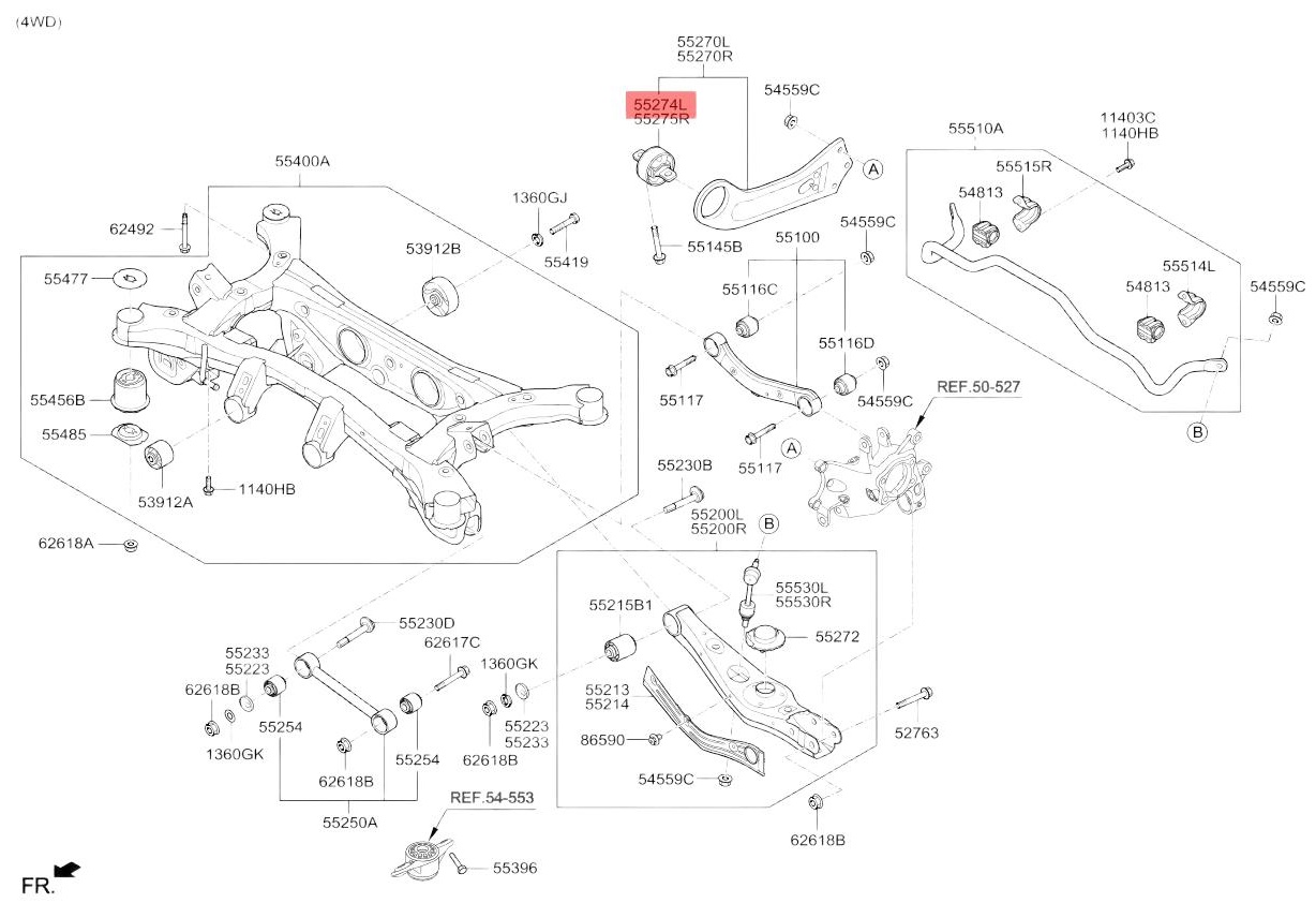 HYUNDAI / KIA сайлентблок рычага подвески 55274D3000