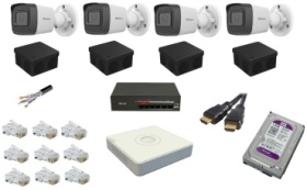 Hikvision комплект видеонаблюдения DS-7104NI-Q1, 4 расширение 2560x1440