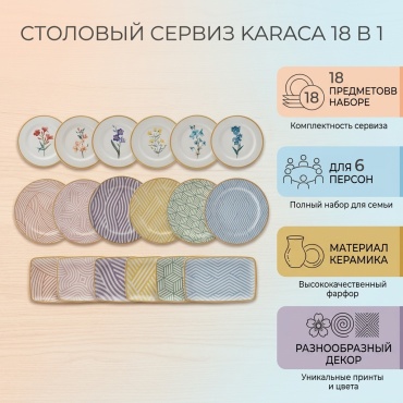 Сервиз на 6 персон Karaca , предметов: 18, столовый, керамика