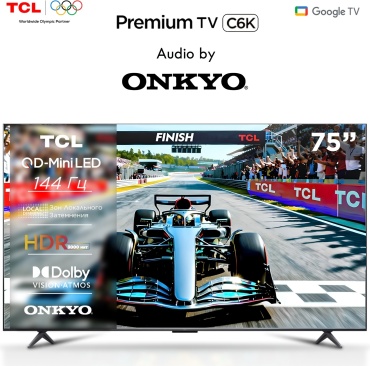 TCL 75C6K 191 см черный