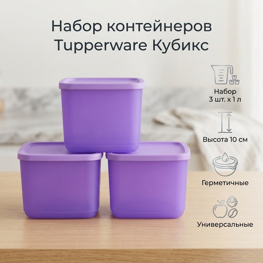 Tupperware набор контейнеров Кубикс РП312, пластик