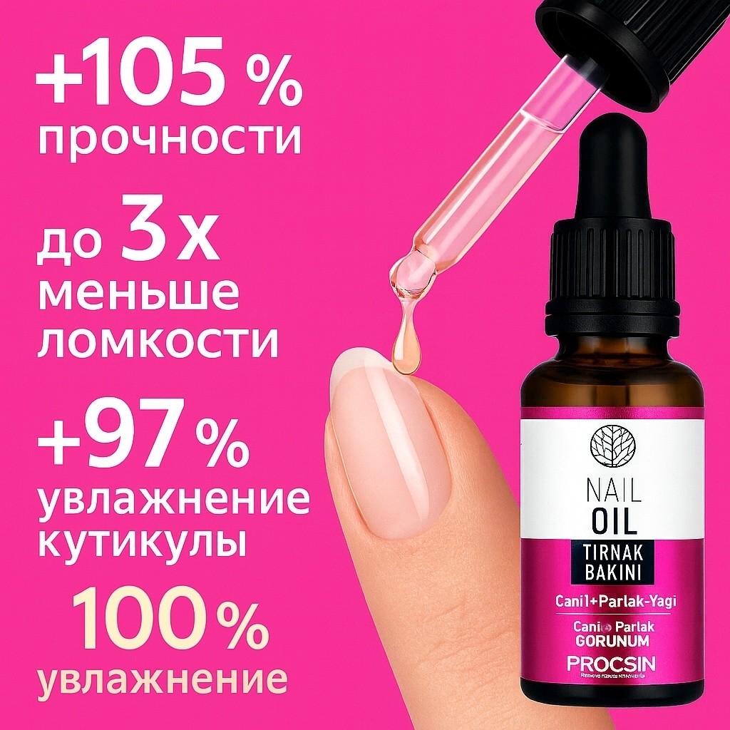 PROCSIN укрепляющее масло для ногтей и кутикулы 20 мл