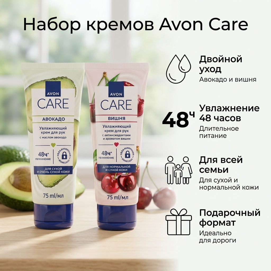 Avon Набор кремов для рук авокадо и вишня набор для кожи рук унисекс