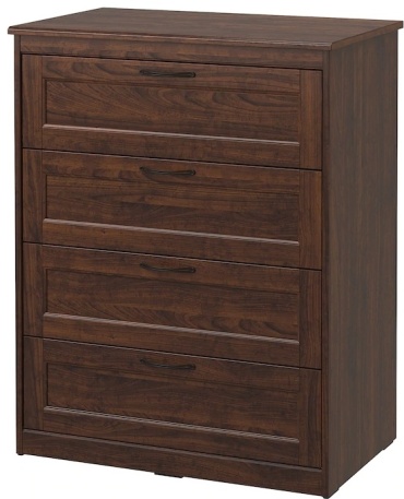 Комод IKEA СОНГЕСАНД, 80x52x104 см, коричневый