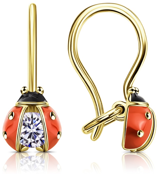 Серьги Lucente EAR-LU-585-574780 вес 1.21 г золото, фианит