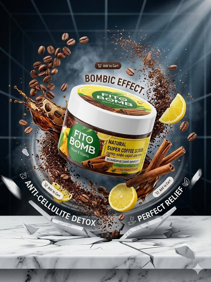 Fito Bomb скраб Natural Super Coffee Scrub для тела 250 мл