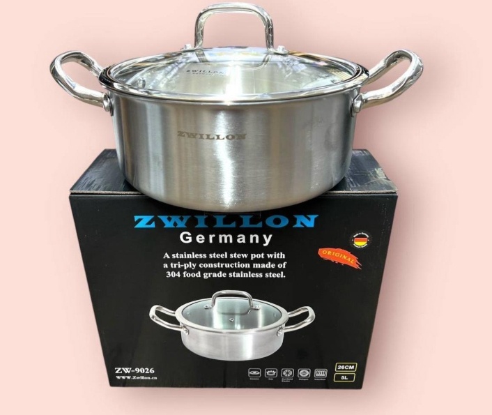 Кастрюля 5 л, ZWILLON 9026 нержавеющая сталь