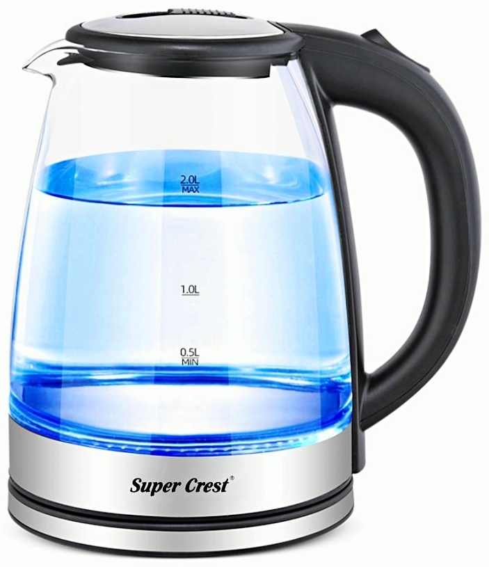Электрочайник Super Crest SCT-4021 черный, серебристый