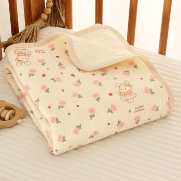Детский плед MARYBRAND 110х110 см, муслин, бежевый