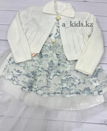 Нарядное платье Akids белый, голубой