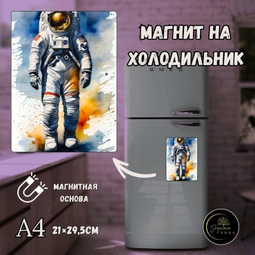 Sequoia VERS магнит-сувенир Космос Астронавты Фотомагнит на холодильник 1 шт