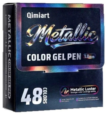 Ручка гелевая Languo P660 Metallic 48 шт, 1 мм, цвет чернил мультиколор