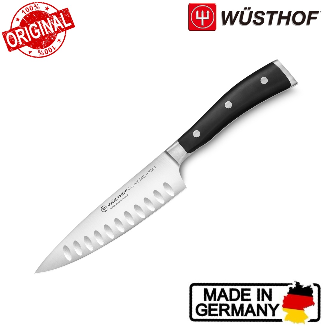 Нож поварской WUSTHOF Classic Ikon Hollow Edge Chef's, лезвие: углеродистая сталь 1 шт