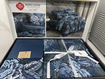 Комплект Cotton box Liza Petrol 2-спальный сатин, 4 наволочки: 50x70 см