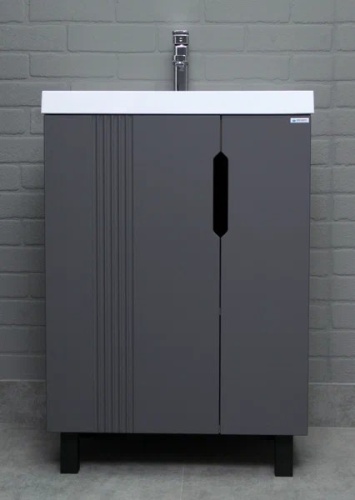 Тумба с раковиной 21vek тумба марта айсберг, 60x85x47 см, графит