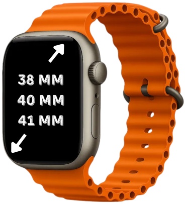 Ремешок S&M для Apple Watch Series 6, Watch Series 7, Watch Series 8, Watch SE, Watch SE 2nd Gen оранжевый
