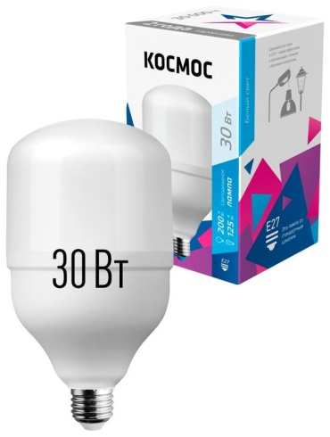 Космос 30W E27, светодиодная, нейтральный белый